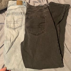 TWO pairs American Eagle Mom Jeans Size 6L